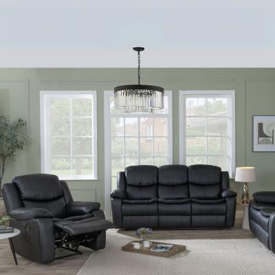 Product photograph of Berlin Black Leather 3 1 1 Seater Recliner Sofa Set from Choice Furniture Superstore