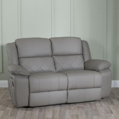 Product photograph of Bentley Light Grey Leather 2 Seater Recliner Sofa from Choice Furniture Superstore