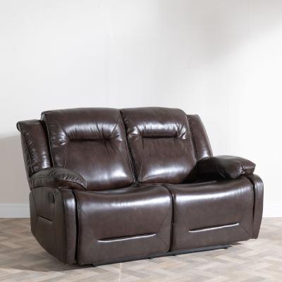 Athena Dark Brown Leather 2 Seater Recliner Sofa