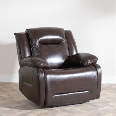 Athena Dark Brown Leather Recliner Armchair