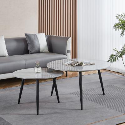 Product photograph of Glade Grey Round Ceramic Coffee Table Set Of 2 from Choice Furniture Superstore