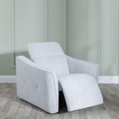 Product photograph of Inca Light Grey Teddy Fabric Electric Recliner Armchair from Choice Furniture Superstore