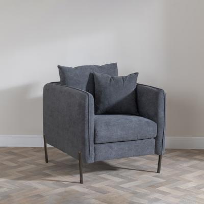 Product photograph of Clearance - Belgrave Dark Grey Fabric Armchair from Choice Furniture Superstore