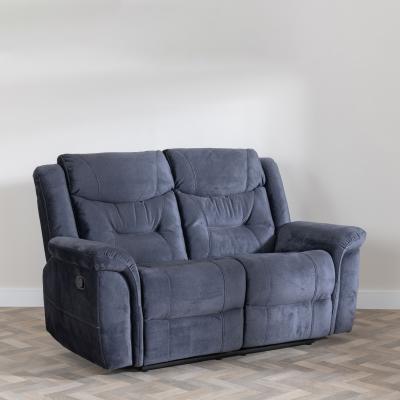 Product photograph of Dudley Silvano Blue Fabric 2 Seater Recliner Sofa from Choice Furniture Superstore