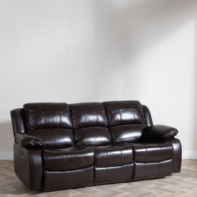 Product photograph of London Burgundy Leather 3 Seater Recliner Sofa from Choice Furniture Superstore