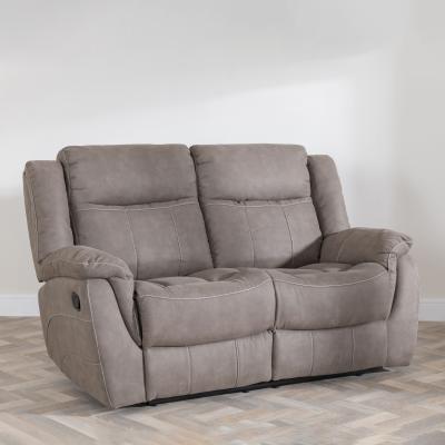 Product photograph of Hilbert Brown Fabric 2 Seater Recliner Sofa from Choice Furniture Superstore