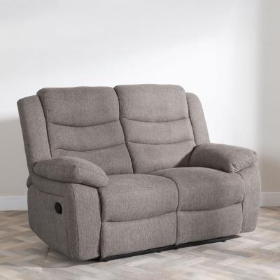 Product photograph of Sorrento Brown Fabric 2 Seater Recliner Sofa from Choice Furniture Superstore