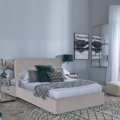 Product photograph of Ashby Beige Fabric Bed from Choice Furniture Superstore