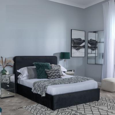 Product photograph of Ashby Black Fabric Bed from Choice Furniture Superstore