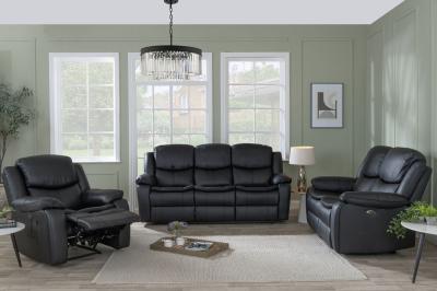 Product photograph of Berlin Black Leather Recliner Sofa Set from Choice Furniture Superstore