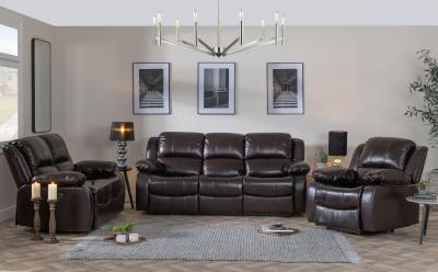 Product photograph of London Burgundy Leather Recliner Sofa Set from Choice Furniture Superstore