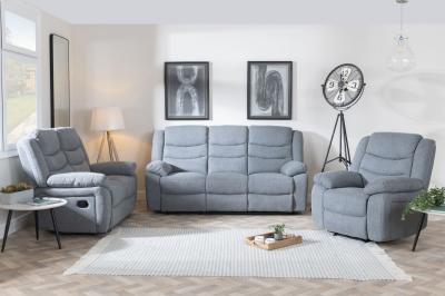 Product photograph of Sorrento Grey Fabric Recliner Sofa Set from Choice Furniture Superstore