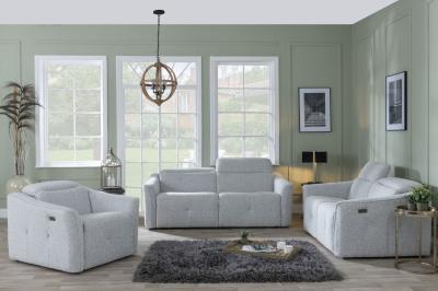 Product photograph of Inca Light Grey Teddy Fabric Electric Recliner Sofa Set from Choice Furniture Superstore