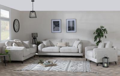 Product photograph of Carson Beige Fabric Sofa Set from Choice Furniture Superstore