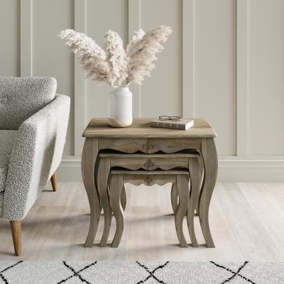 Product photograph of Fleur French Style Grey Nest Of 3 Tables from Choice Furniture Superstore