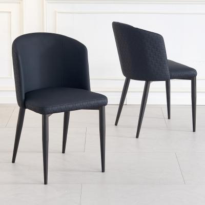 Product photograph of Clearance - Deco Black Leather Dining Chair With Black Legs from Choice Furniture Superstore
