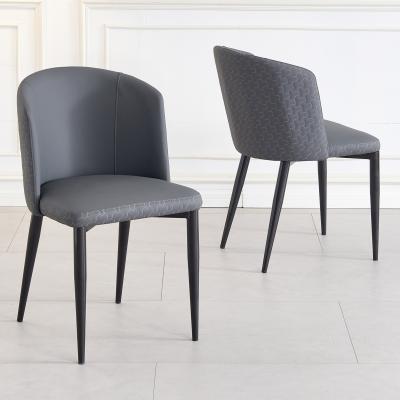 Product photograph of Clearance - Deco Dark Grey Leather Dining Chair With Black Legs from Choice Furniture Superstore