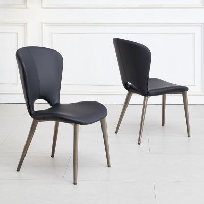 Product photograph of Clooney Black Leather Dining Chair With Black Legs from Choice Furniture Superstore