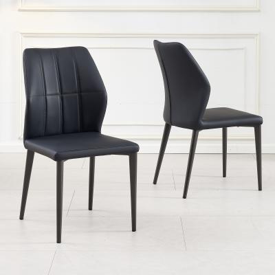 Product photograph of Harrow Black Leather Dining Chair With Black Legs from Choice Furniture Superstore