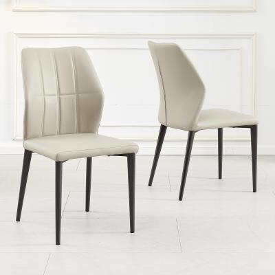 Product photograph of Harrow Taupe Leather Dining Chair With Black Legs from Choice Furniture Superstore