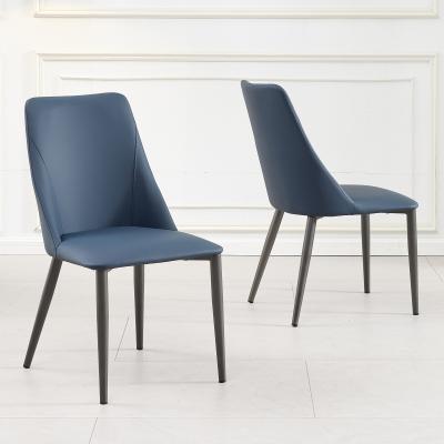 Product photograph of 2 X Rosie Blue Leather Dining Chair from Choice Furniture Superstore