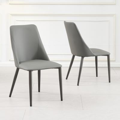 Product photograph of Rosie Grey Leather Dining Chair With Black Legs from Choice Furniture Superstore