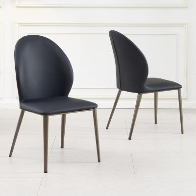 Product photograph of Astrid Black Leather Dining Chair With Black Legs from Choice Furniture Superstore