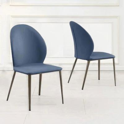 Product photograph of Astrid Blue Leather Dining Chair With Black Legs from Choice Furniture Superstore