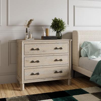 Product photograph of Nimes French Style Whitewash Chest - 3 Drawers from Choice Furniture Superstore