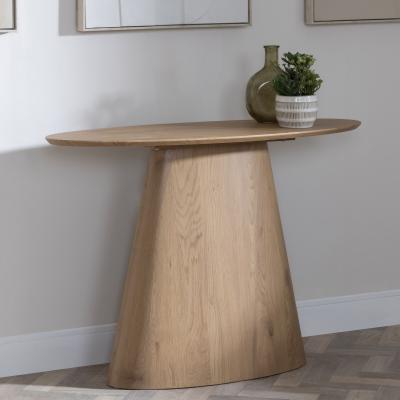 Product photograph of Palma Oak Oval Console Table from Choice Furniture Superstore