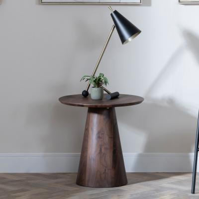 Product photograph of Palma Walnut Round End Table from Choice Furniture Superstore