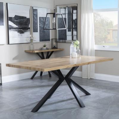 Product photograph of Bronx Industrial Oak Effect 6 Seater Dining Table With Black Spider Legs from Choice Furniture Superstore