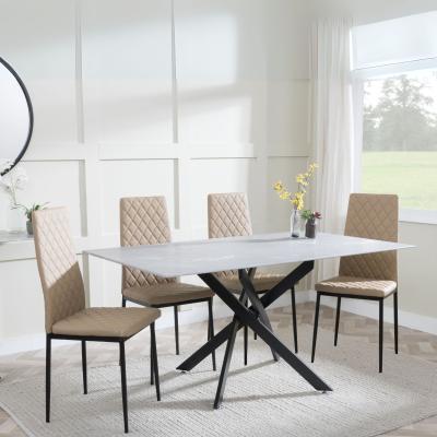 Chopstick Grey Glass And Black Metal Dining Set Metro Cappuccino Leather Chairs With Black Legs