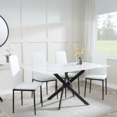 Chopstick White Glass And Black Metal Dining Set Metro White Leather Chairs With Black Legs