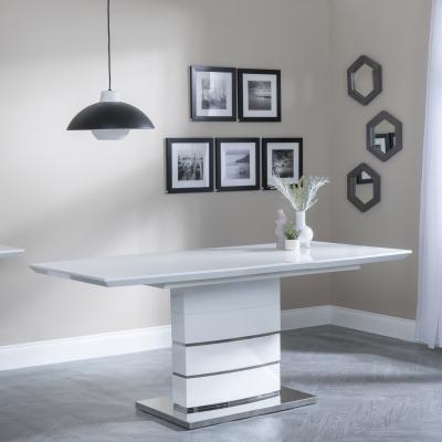 Product photograph of Rimini White Gloss Extending Dining Table - 140cm - 180cm from Choice Furniture Superstore