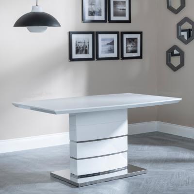 Product photograph of Rimini 6 Seater White Gloss Dining Table from Choice Furniture Superstore