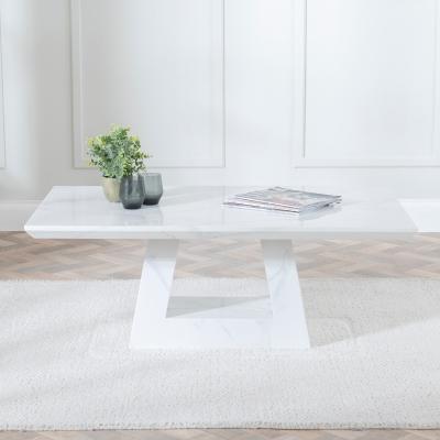 Product photograph of Milan White Marble Coffee Table from Choice Furniture Superstore