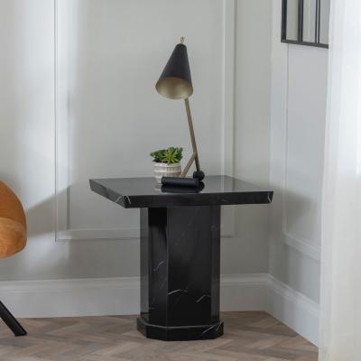 Product photograph of Naples Black Marble Side Table from Choice Furniture Superstore