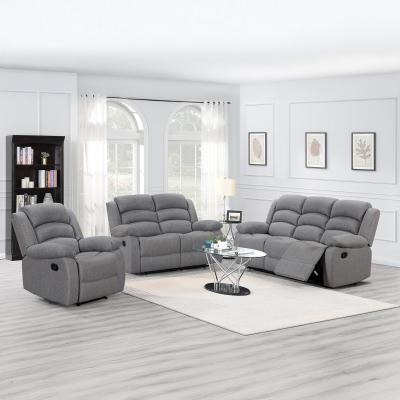 Kinley Grey Endurance Fabric 321 Seater Manual Recliner Sofa Set