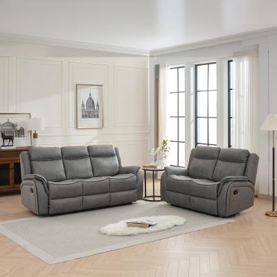 Harlee Grey Endurance Fabric 32 Seater Manual Recliner Sofa Set
