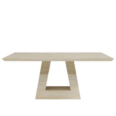Milan Travertine Beige Engineered Marble 6 Seater Dining Table Sizes Available