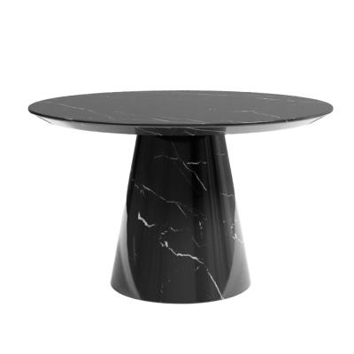Carrera Black Marquina Engineered Marble 46 Seater Round Dining Table 130cm