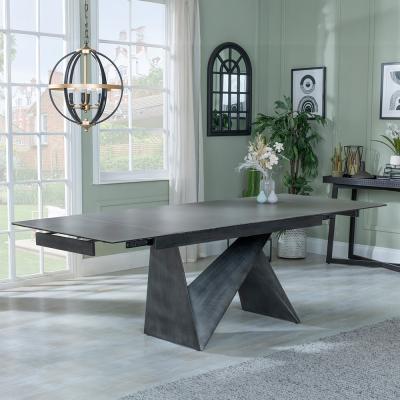 Garvin 6 8 Seater Dark Grey Ceramic Extending Dining Table 160cm 240cm