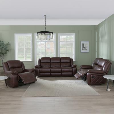 Bentley Brown Leather Recliner Sofa Set
