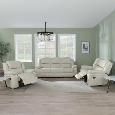 Bentley Cream Leather Recliner Sofa Set
