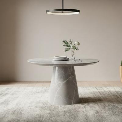 Carrera Armani Grey Engineered Marble 4-6 Seater Round Dining Table - 130cm