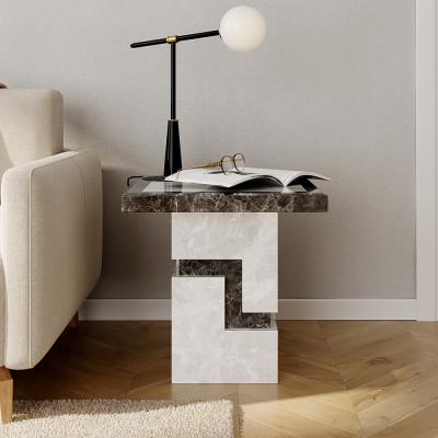 Venice Armani Grey Engineered Marble Side Table