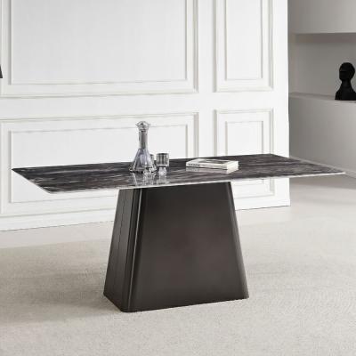 Telma 6 Seater Dark Grey and Black Marble Dining Table - Sizes Available