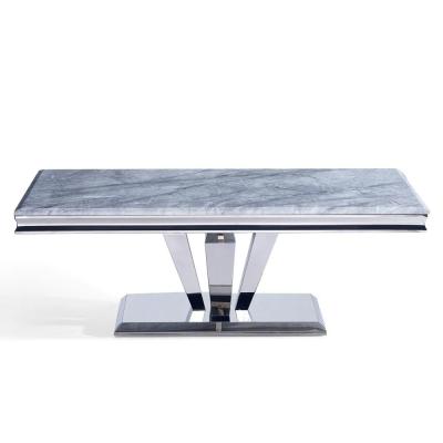 Dolce Grey Marble and Chrome Coffee Table