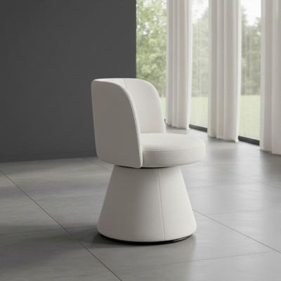 Pimlico White Fabric Swivel Tub Dining Chair